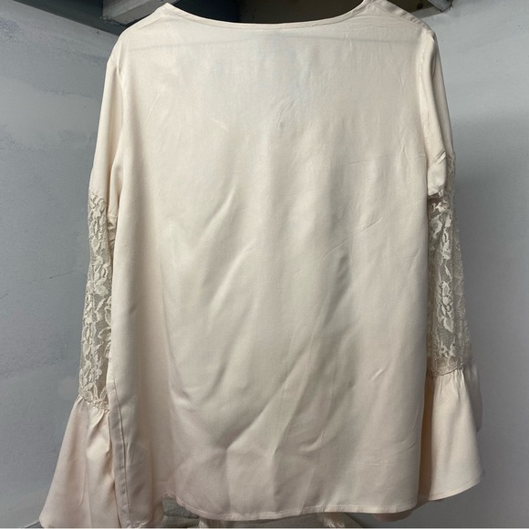 Womens Emery Rose Ivory Floral Laced Long-sleeve Top Medium - Picture 10 of 11